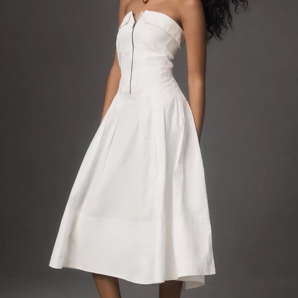 Anthropologie PILCRO Strapless Twofer Midi Dress - Picture 5 of 7